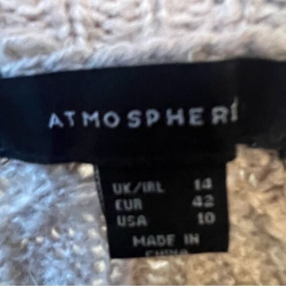 Atmosphere Tight Knit Cable Cardigan Sz 10 Tan Button Down Cottagecore - Picture 8 of 9